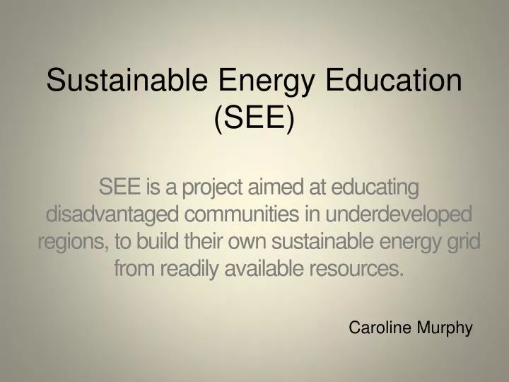 sustainable energy education see