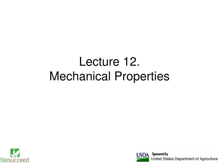 lecture 12 mechanical properties