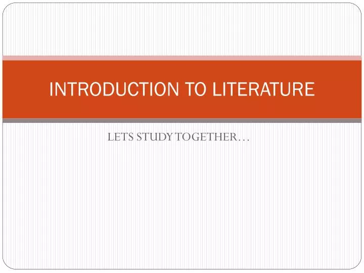 introduction to literature