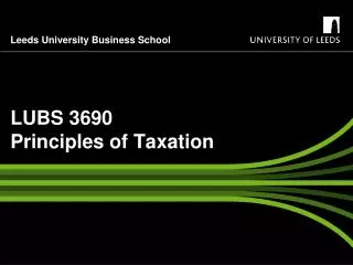 LUBS 3690 Principles of Taxation