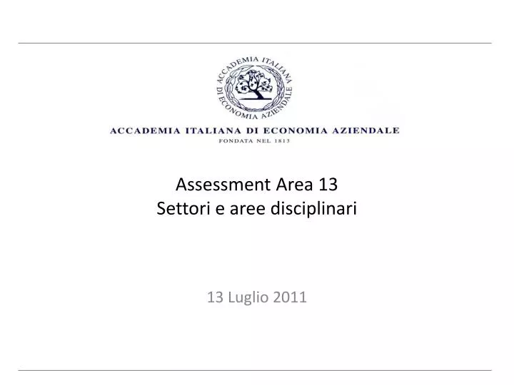assessment area 13 settori e aree disciplinari