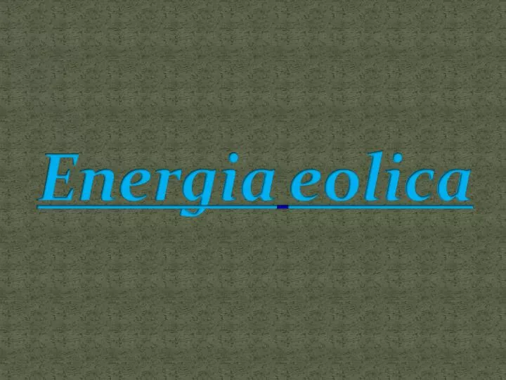 energia eolica