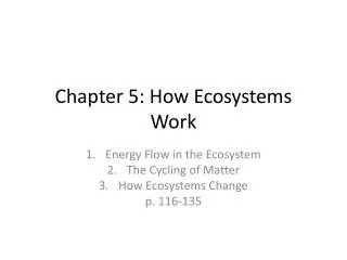 Chapter 5: How Ecosystems Work