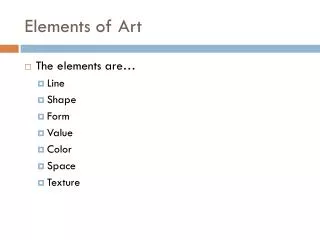 Elements of Art