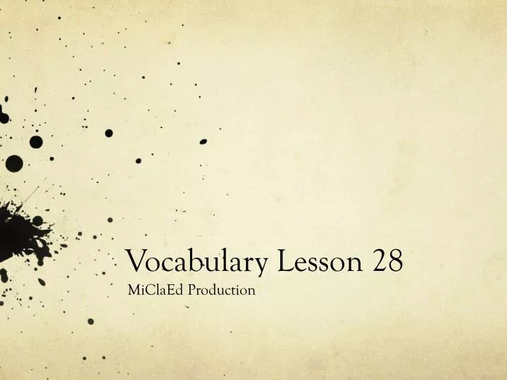 vocabulary lesson 28