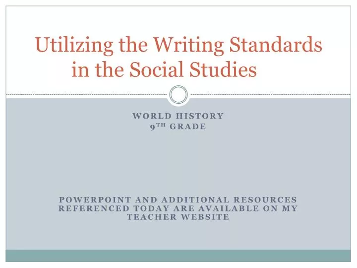 utilizing the writing standards in the social studies