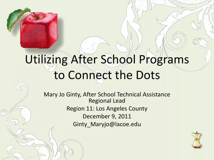 utilizing after school programs to connect the dots