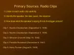 Primary Sources: Radio Clips - slide 1