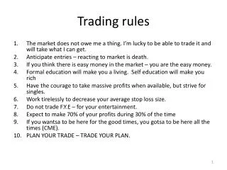 Trading rules