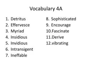 Vocabulary 4A