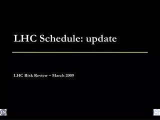 LHC Schedule: update