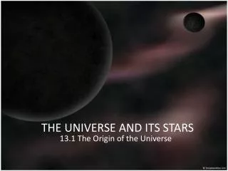 THE UNIVERSE AND ITS STARS