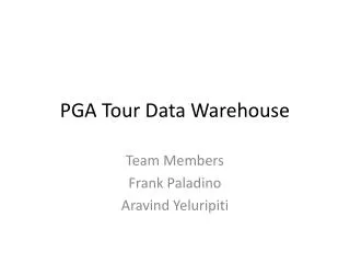 PGA Tour Data Warehouse