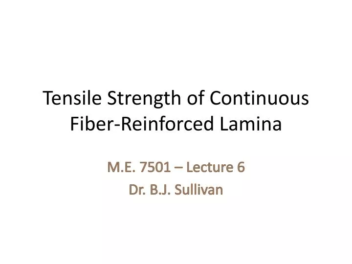 tensile strength of continuous fiber reinforced lamina