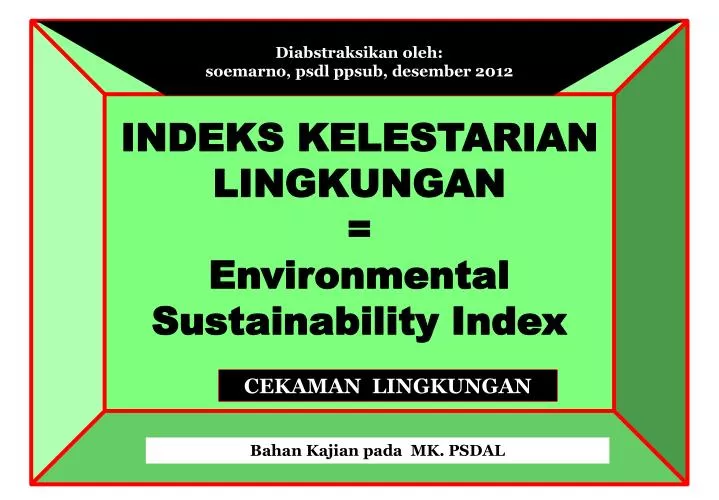 indeks kelestarian lingkungan environmental sustainability index
