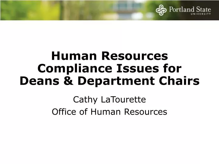 human resources compliance issues for deans department chairs