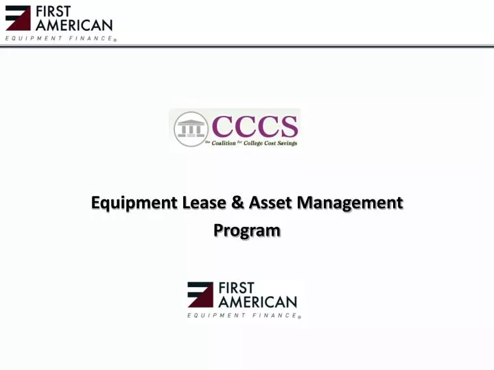 equipment lease asset management program
