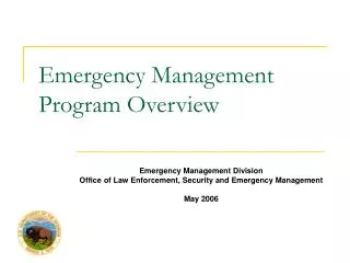 Emergency Management Program Overview