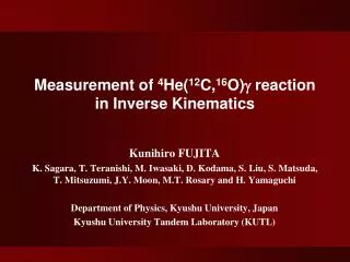 Measurement of 4 He( 12 C, 16 O) g reaction in Inverse Kinematics