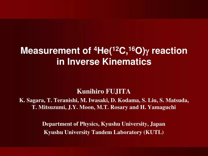measurement of 4 he 12 c 16 o g reaction in inverse kinematics
