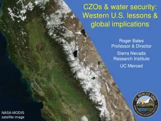 CZOs &amp; water security: Western U.S. lessons &amp; global implications