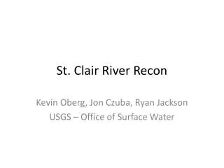 St. Clair River Recon