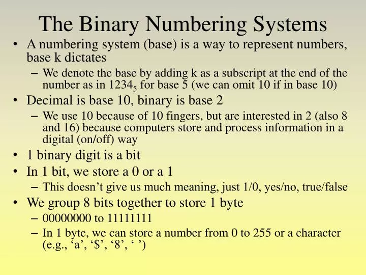 PPT - The Binary Numbering Systems PowerPoint Presentation, free