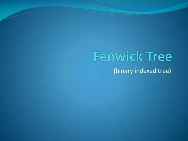 fenwick tree