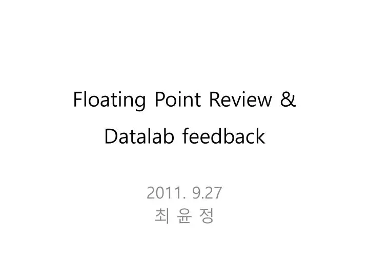 floating point review datalab feedback