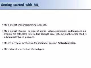 Getting started with ML