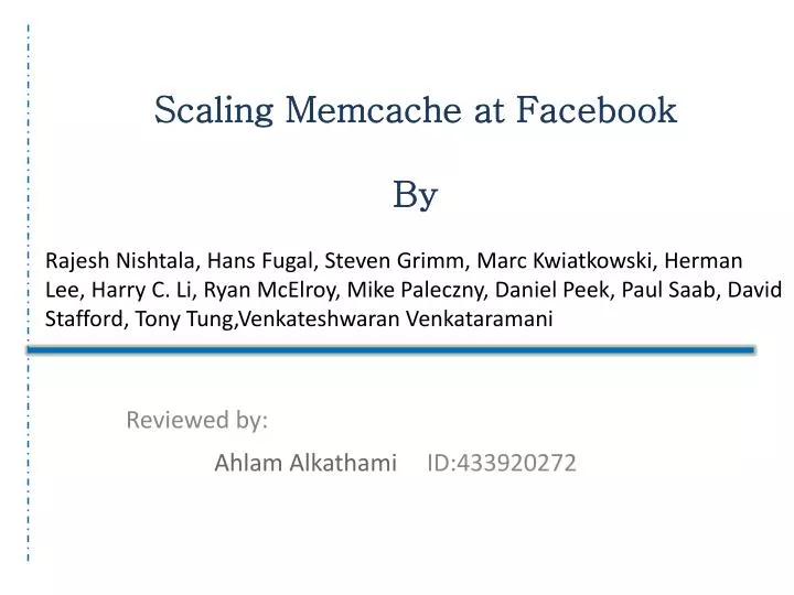 scaling memcache at facebook by