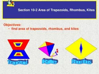 Section 10-2 Area of Trapezoids, Rhombus, Kites
