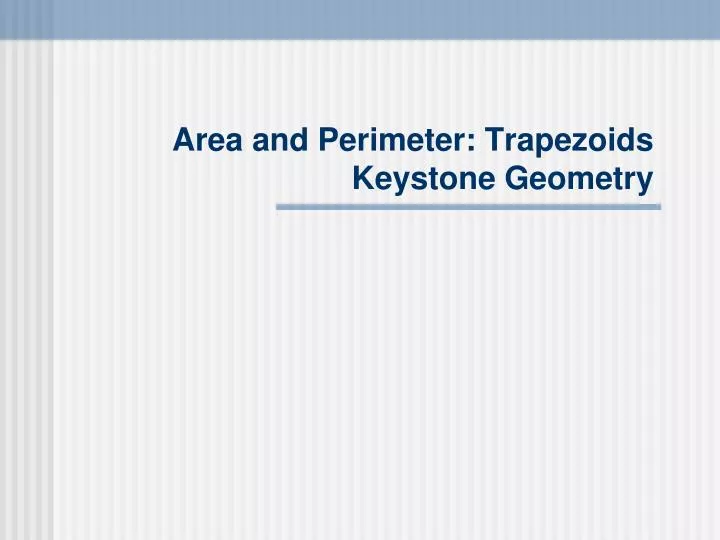 area and perimeter trapezoids keystone geometry