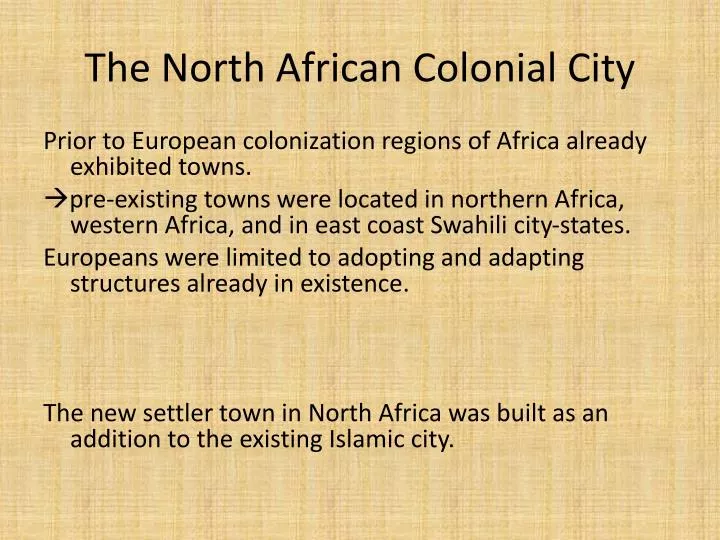 the north african colonial city