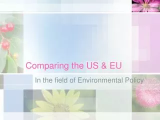 Comparing the US &amp; EU