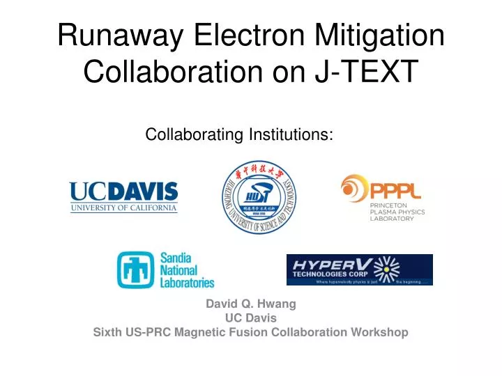 runaway electron mitigation collaboration on j text