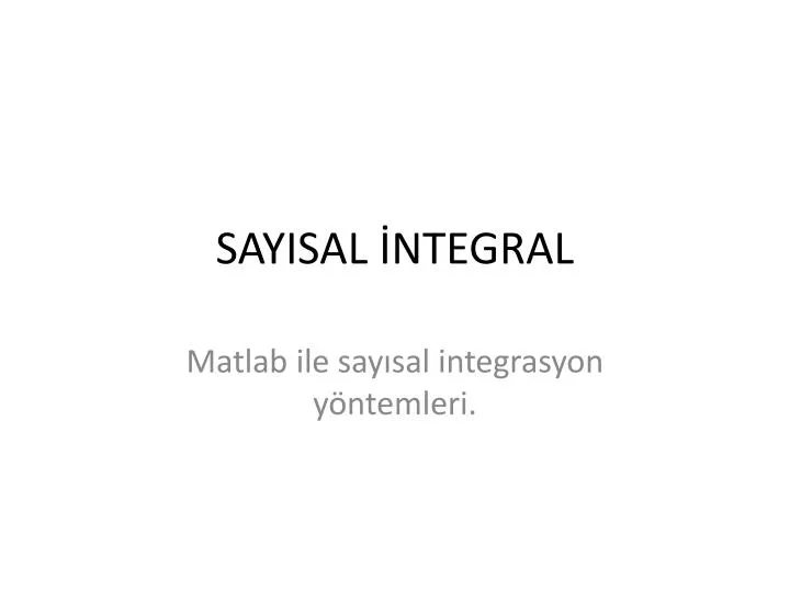 sayisal ntegral