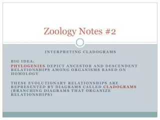 Zoology Notes #2