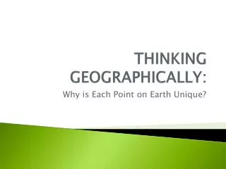 thinking geographically