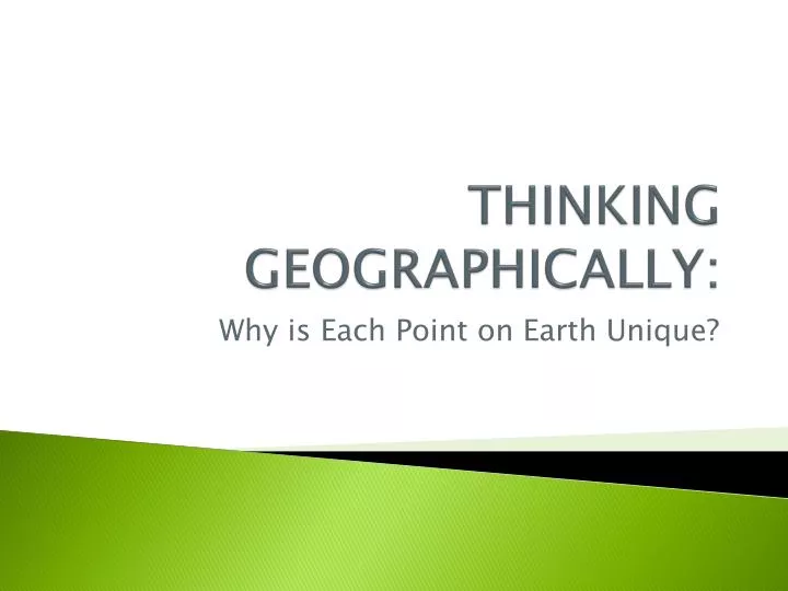 thinking geographically