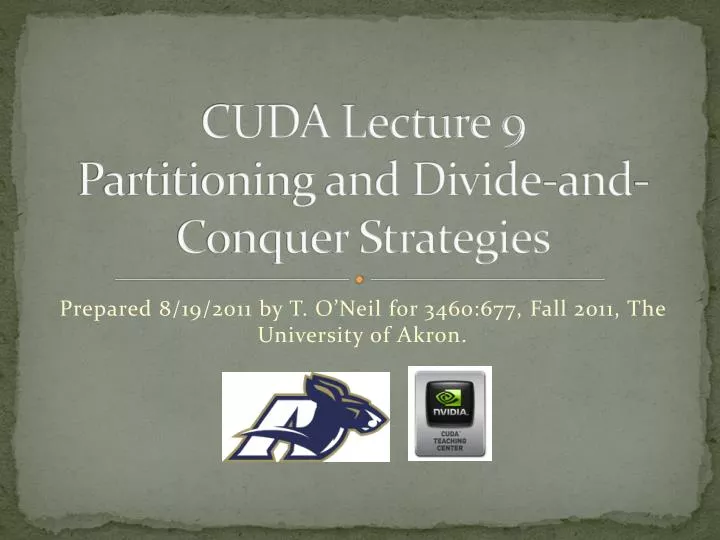 cuda lecture 9 partitioning and divide and conquer strategies