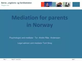 Mediation for parents in Norway