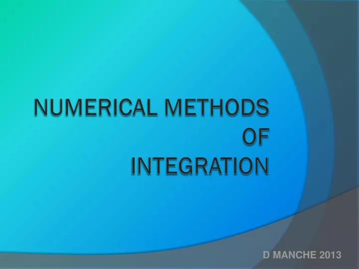numerical methods of integration