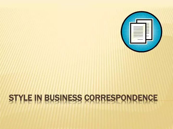 style in business correspondence