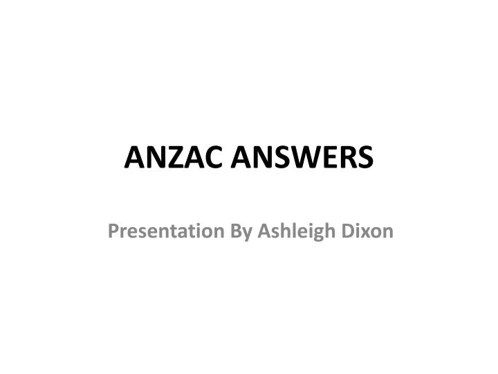 anzac answers