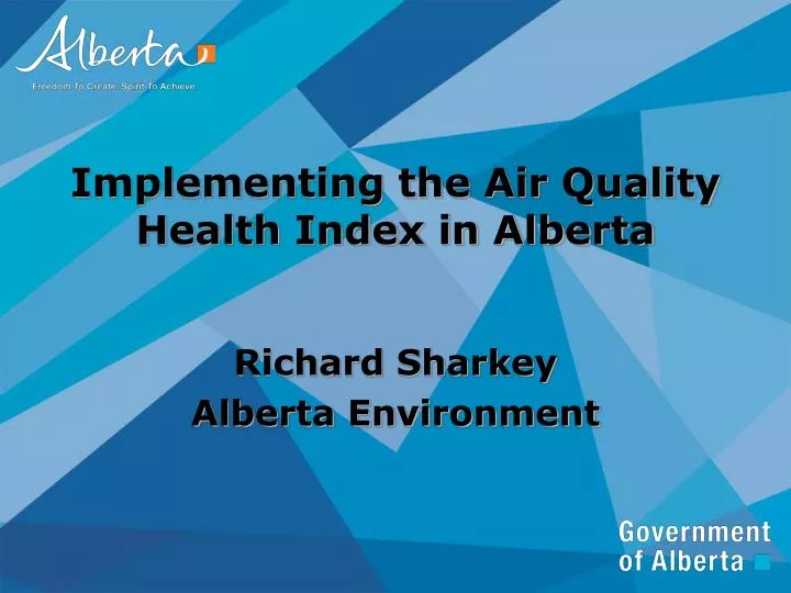 implementing the air quality health index in alberta