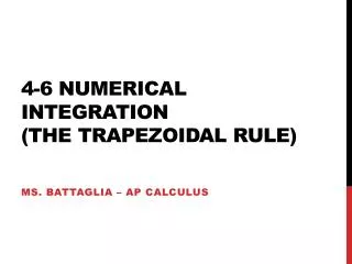 4-6 Numerical integration (The Trapezoidal Rule)