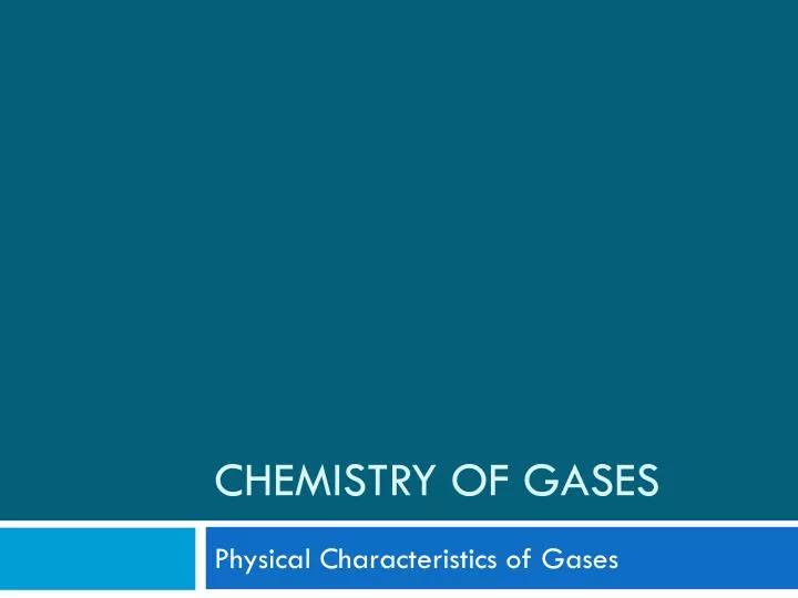 chemistry of gases