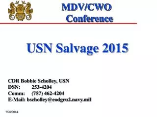 MDV/CWO Conference