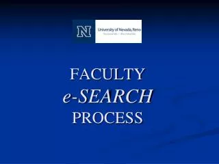 FACULTY e-SEARCH PROCESS